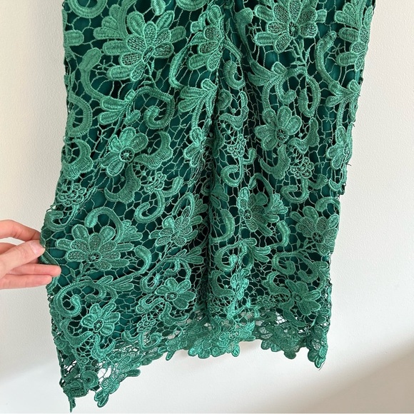 (SOLD) Emerald Green Lace Dress Size XS - Picture 8 of 12